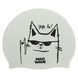 Шапочка для плавания силиконовая юниорская MadWave Junior Cat M057306 цвет белый