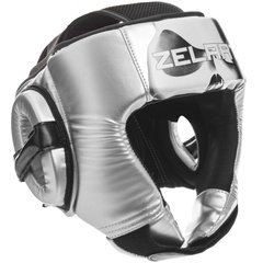 Шлем боксерский открытый серебряный PU ZELART BO-1316
