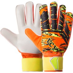 Вратарские перчатки футбольные с защитными вставками на пальцы REUSCH VCY оранжевые FB-931, 10