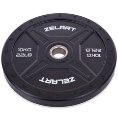 Бамперные диски резиновые Bumper Plates Zelart TA-2258-10 50,4мм 10кг черный