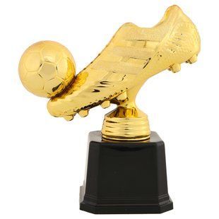 Фигура наградная спортивная Zelart Бутса с мячом JZ2227C высота 15см золото
