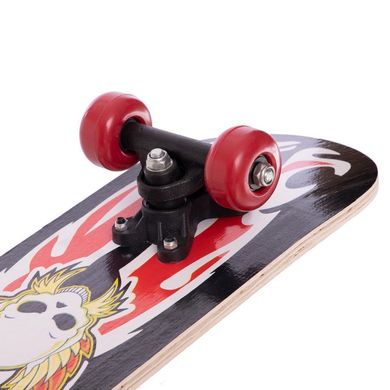 Скейтборд Mini в сборе (роликовая доска) 60х15х1,2см SK-4932, Черно-красный