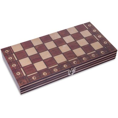 Шахматы, шашки, нарды 3 в 1 деревянные с магнитом (34 x 34 см) W7703H