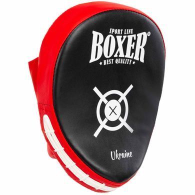 Лапа боксерская изогнутая тренировочная Кожвинил BOXER 2011-01 цвет черный-синий
