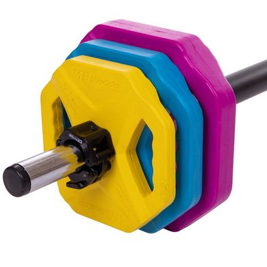Штанга для фитнеса 20 кг MDbuddy (длина-1,4м d-30мм) FI-2692, Разные цвета