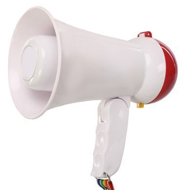 Громкоговоритель мегафон рупор ручной Yaochen HW-1R 15W белый-красный