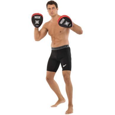 Лапа боксерская изогнутая тренировочная Кожвинил BOXER 2011-01 цвет черный-синий