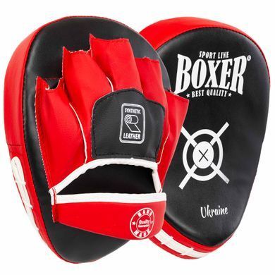 Лапа боксерская изогнутая тренировочная Кожвинил BOXER 2011-01 цвет черный-синий