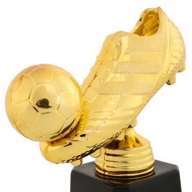 Фигура наградная спортивная Zelart Бутса с мячом JZ2227C высота 15см золото