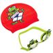Очки для плавания+шапочка Arena World AR-92295-20, Красно-зеленый