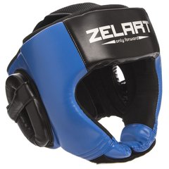 Шлем для бокса открытый синий PU ZELART BO-1386
