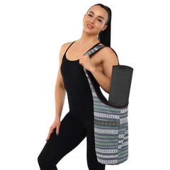 Сумка для йоги через плечо KINDFOLK Yoga bag Zelart FI-8364-3 серый-синий