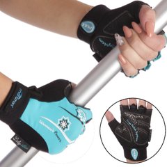 Перчатки для фитнеса женские MARATON 01-280018D, Черно-голубой