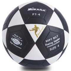 Мяч футбольный №4 Клееный-PVC MIKASA FB-0451, Черный