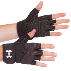 Перчатки для тяжелой атлетики черные ВС-859, M