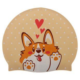Шапочка для плавания силиконовая юниорская MadWave Junior CORGI M057311 цвет бежевый
