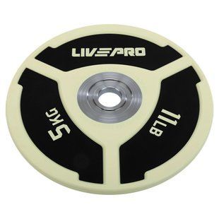 Бамперні диски поліуретанові Bumper Plates LiveUp LP8027-5 &oslash;50.5мм 5кг білий-чорний