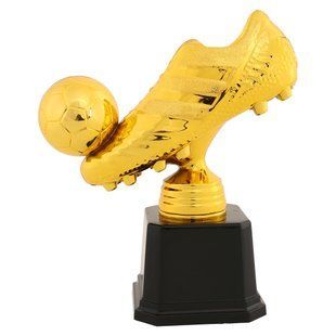 Фигура наградная спортивная Zelart Бутса с мячом JZ2227B высота 21см золото