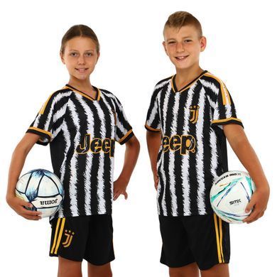 Форма футбольная детская с символикой футбольного клуба JUVENTUS домашняя 2024 Zelart CO-7193 размер XS-22, рост 116 цвет белый-черный
