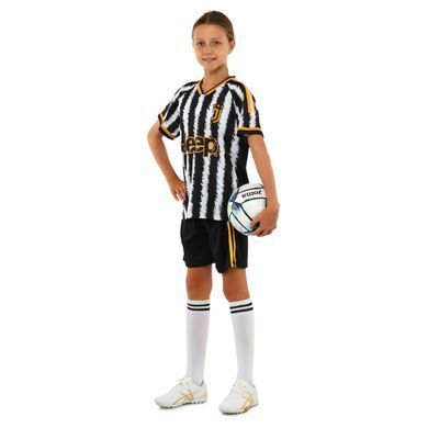Форма футбольная детская с символикой футбольного клуба JUVENTUS домашняя 2024 Zelart CO-7193 размер XS-22, рост 116 цвет белый-черный