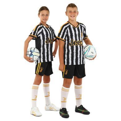 Форма футбольная детская с символикой футбольного клуба JUVENTUS домашняя 2024 Zelart CO-7193 размер XS-22, рост 116 цвет белый-черный