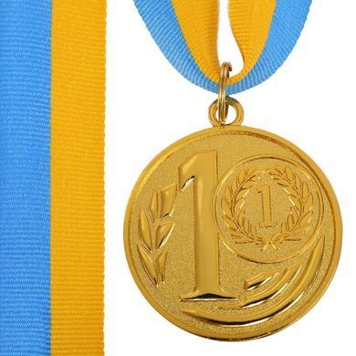 Медаль спортивна зі стрічкою Zelart WREATH C-1489-5 колір золотий