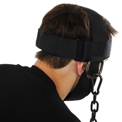 Упряжь тренажер для тренировки мышц шеи NECK HARNESS EZOUS N-06 черный