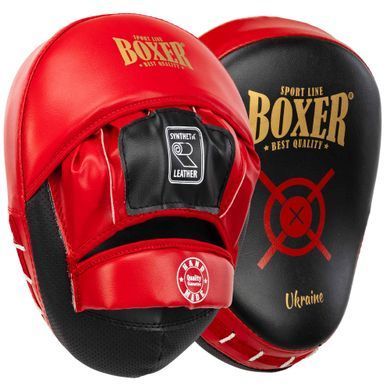 Лапа боксерская изогнутая тренировочная Кожвинил BOXER Элит 2013-01 цвет черный-синий