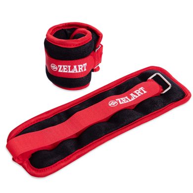 Утяжелители-манжеты для рук и ног 1 кг (2шт. по 0,5 кг.) Zelart FI-2502-1, Красный