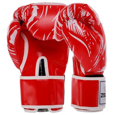Боксерские перчатки SKULL FLEX на липучке красные BO-5493, 12 унций