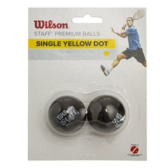 Мяч для сквоша WILSON STAFF SQUASH 2 BALL YEL DOT WRT617800 2шт черный