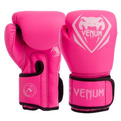 Боксерские перчатки на липучке VENUM PU розовые BO-8351, 10 унций