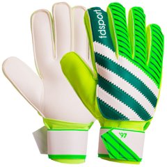 Футбольные перчатки с защитными вставками на пальцы салатово-зелёные FB-893, 9