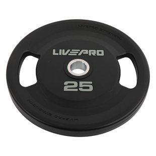 Блины диски полиуретановые 2 Handle металлическая втулка LiveUp LP8337-25 &oslash;51мм 25кг черный