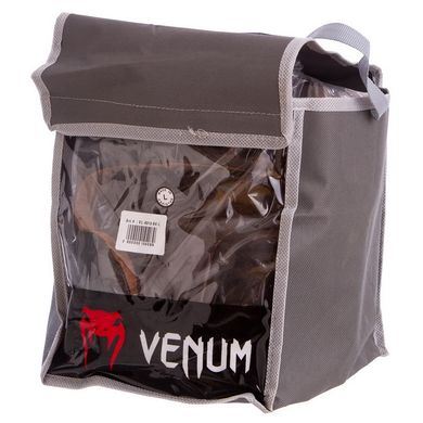 Шлем боксерский закрытый кожаный белый с золотым VENUM VL-8312