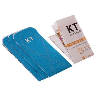 Кинезио тейп преднарезанный для обезболивания и поддержки KTTP PRO Zelart PRE-CUT длина 25см голубой