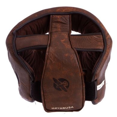 Кожаный боксерский шлем закрытый коричневый HAYABUSA KANPEKI VL-5781