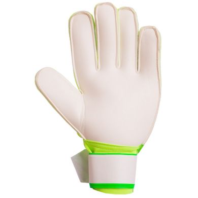 Футбольные перчатки с защитными вставками на пальцы салатово-зелёные FB-893, 9