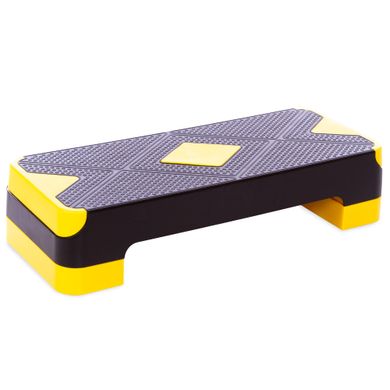 Степ платформа для тренировок (68x27x10/15 см) желтая FI-1573, Жёлтый