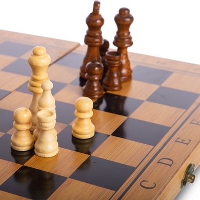 Шахматы, шашки, нарды 3 в 1 бамбуковые B-3135