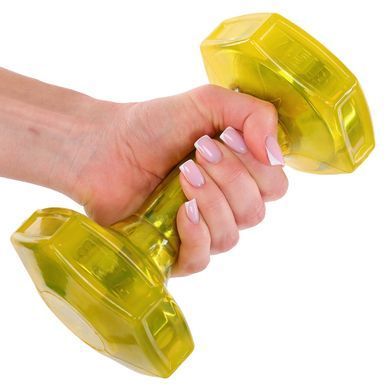 Гантель для фитнеса с TPU покрытием Zelart Jelly Urethane Coated Dumbbells TA-2946-7_5LB цвет желтый