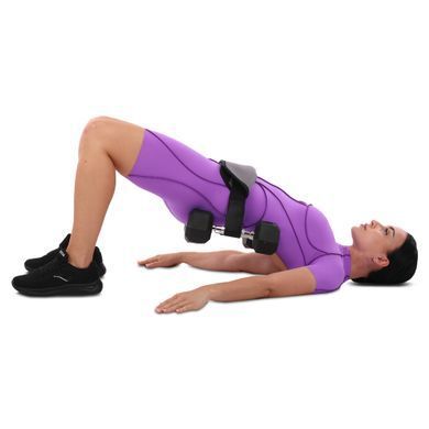 Пояс тренажер для сідничного містка регульований ваговий пояс PORTABLE HIP THRUST STRAP EZOUS L-04 сірий-чорний
