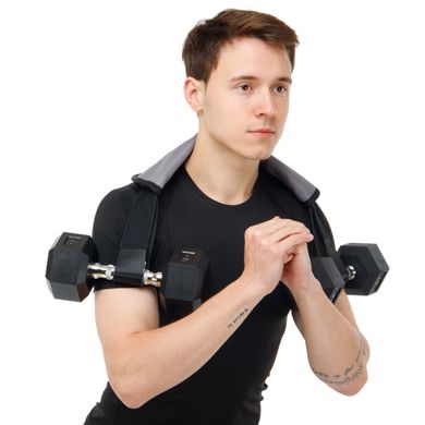 Набедренный пояс PORTABLE HIP THRUST STRAP EZOUS L-04 серый-черный