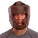 Кожаный боксерский шлем закрытый коричневый HAYABUSA KANPEKI VL-5781