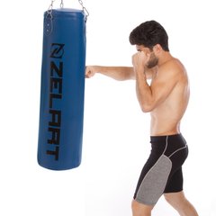 Мешок боксерский Цилиндр с цепью h-95см ZELART BO-1991, Синий