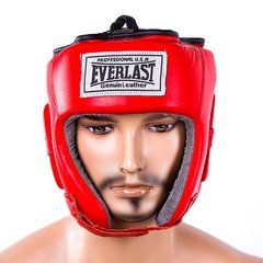 Шлем кожаный боксерский красный EVERLAST EVSV480