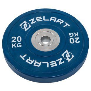 Бамперные диски резиновые Zelart TA-7798-20 50.6&plusmn;0.2мм 20кг синий
