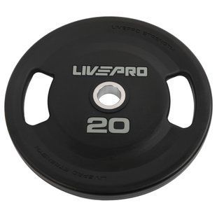 Блины диски полиуретановые 2 Handle металлическая втулка LiveUp LP8337-20 &oslash;51мм 20кг черный