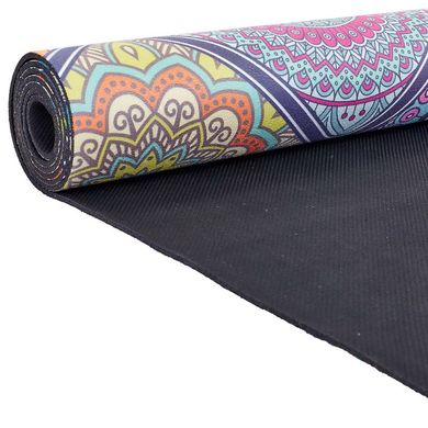 Коврик для йоги замшевый (Yoga mat) двухслойный 3мм Record FI-5662-18, серый