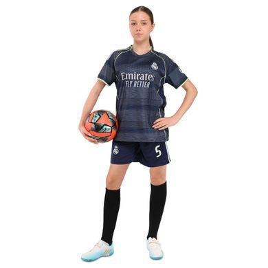 Форма футбольная детская с символикой футбольного клуба REAL MADRID BELLINGHAM 5 гостевая 2026 Zelart CO-7343 размер 20, рост 125-130 цвет темно-синий